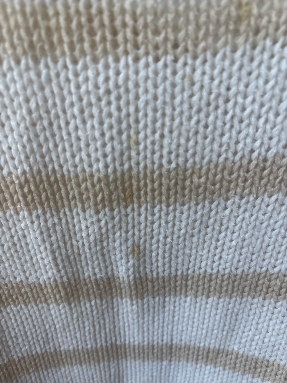 American Eagle Outfitters Cream and Beige Striped Crew Sweater